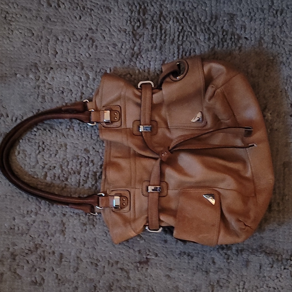 Purse B Makowsky tan genuine leather.